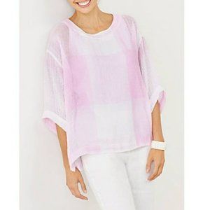 PureJill by J.Jill. Linen Boxy Kimono Sleeve Blouse Size Small